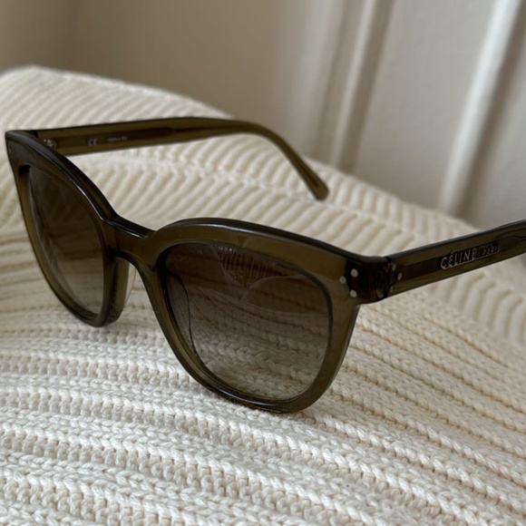 Celine green rounded wayfarer sunglasses - Picture 1 of 2